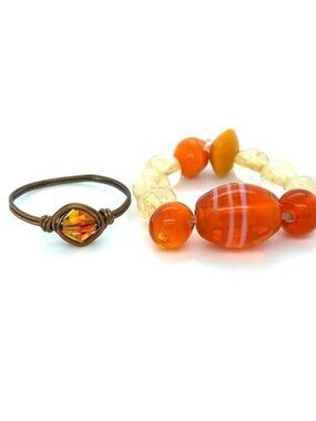 Orange Stones Ring